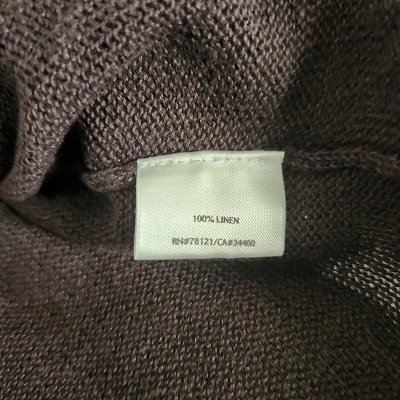 eileen fisher sweater 100% Linen Brown L/S V Neck Size XL - Picture 4 of 8